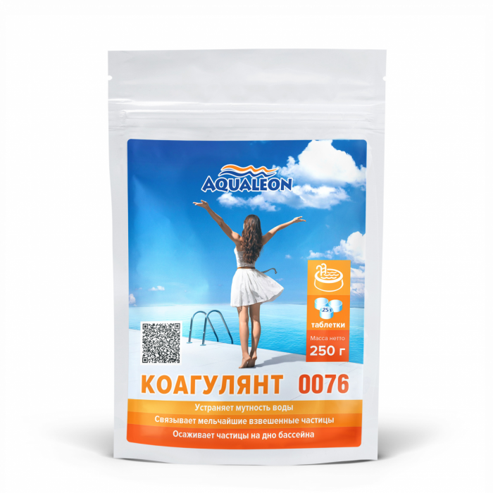 Коагулянт (бассейн без мутности) - в таблетках 25г (Пакет с zip - lock 0.25 кг)